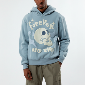 Sudadera con capucha de algodón 100% de lujo para hombre, ropa de calle de lana de peso pesado de gran tamaño, sudadera forrada de tamaño personalizado 3XL - Product Image 1