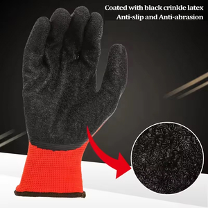 Nhà Máy Tùy Chỉnh An Toàn Chống Cắt Mức Độ Găng Tay Chống Mài Mòn Chống Mài Mòn Cọ Tráng Với Màu Đen Nhăn Găng Tay Cao Su - Product Image 4