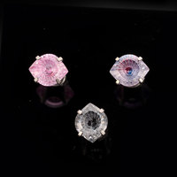 Boucles d'oreilles en titane G23 16G à filetage interne avec zircone cubique, clous labret effet œil d'ange dégradé