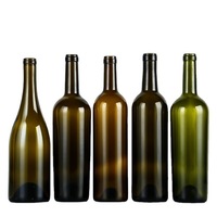 Glazen rode wijnfles leeg kurk verzegeld 500ml 750ml fruitwijn/huisgemaakte likeur barartikelen groothandel wijn rode wijn lege fles