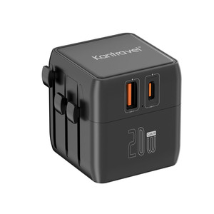 Adaptador <span class=keywords><strong>Universal</strong></span> Mini USB + Type-C 20WPD, Carregador Multifuncional de Viagem, Adaptador Internacional <span class=keywords><strong>Universal</strong></span> - Product Image 1