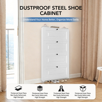 Meilleures ventes : Meuble à chaussures mural moderne ultra-fin en acier, 2 niveaux, pour salon