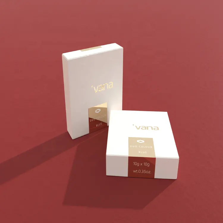 Logo personalizzato in rilievo piccola scatola di carta di cartone bianco scatola di imballaggio di carta kraft scatola di carta