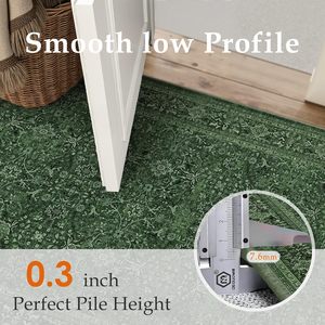 Tapis de couloir rétro floral vert forêt HUGEAR 2x6, lavable, antidérapant, léger, à poils courts, pour chambre à coucher, salle de bain, buanderie - Product Image 5