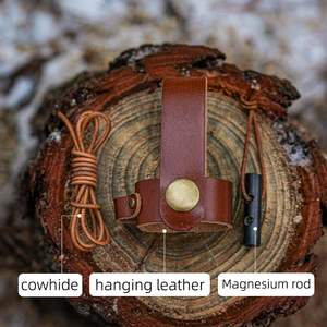 Juego de Cuchillos de Aventurero MORA con Funda de Cuero, <span class=keywords><strong>Cuerda</strong></span> de Piel de Vaca y Barra de Magnesio para Camping, <span class=keywords><strong>Escalada</strong></span> y Picnic - Product Image 1