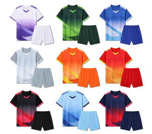 Ensemble de maillots de football à sublimation dégradée, 2 pièces, uniforme de football pour hommes, séchage rapide, respirant, kits d'entraînement sportif - Product Image 1