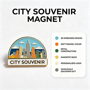 Aimant de réfrigérateur en métal 3D personnalisé avec logo OEM, autocollant de réfrigérateur en émail souple, cadeau décoratif, vente en gros - Product Image 2