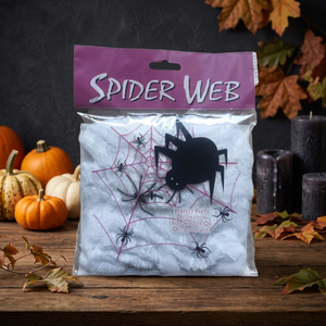 Telarañas Espeluznantes de Halloween - Decoración Moderna de Telaraña Elástica Blanca para Casa Embrujada, Bar, Habitación, Decoración del Hogar, Impresión Tipográfica ZF - Product Image 3