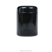 Pot en verre Yushuo ZLL 250 ml en verre noir jade avec couvercle en plastique, ensemble de pots à pâte grande capacité en verre violet foncé