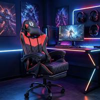 Bureaux et chaises d'ordinateur ergonomiques modernes en acier inoxydable, chaises de jeu confortables