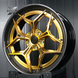Rines XINGTU Performance Gold de Fibra de Carbono Forjada, Diseño Cóncavo Profundo, 20, 21 y 22 Pulgadas, PCD 5x130 para <span class=keywords><strong>McLaren</strong></span>, BMW, Mercedes Benz AMG - Product Image 2