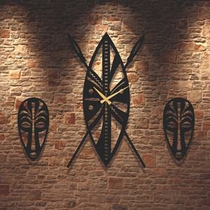 <span class=keywords><strong>Horloge</strong></span> <span class=keywords><strong>murale</strong></span> <span class=keywords><strong>africaine</strong></span> de grande taille en métal, style vintage, décoration intérieure artistique - Product Image 3