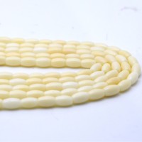 Perles pour la fabrication de bijoux, pierres de corail naturelles en forme de tambour, blanches, diamètres 6x9mm, vente en gros