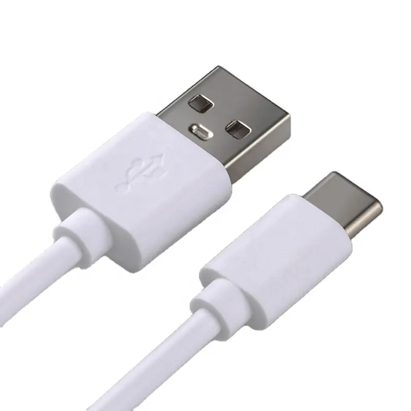 Kabel daya USB Tipe c Putih 1m 2A, kabel daya pengisian cepat Tipe c untuk speaker ponsel dll.