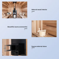 Saunas modernes carrés d'extérieur à chauffage au bois, sauna mobile, maison conteneur en bois massif