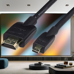 For Basics Micro for Display Cable for <strong>Television</strong> 18Gbps High-Speed 4K 60Hz 2160p 48-Bit Color Ethernet Ready 6 <strong>Foot</strong> Black - Product Image 2