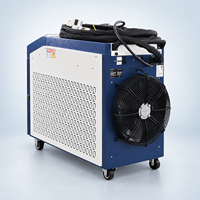 Nettoyeur laser portable mini à refroidissement par eau, machine de nettoyage laser à fibre continue CW pour la rouille tenace, l'huile et la peinture