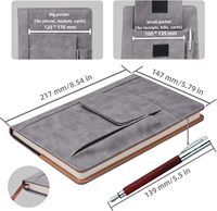 Journal de bureau en cuir PU A5 avec porte-stylo personnalisé, carnet de notes en cuir PU avec logo personnalisé