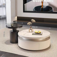 Ensemble de tables basses en pierre microcristalline de luxe italien, modernes, durables, écologiques, en bois, pour le salon