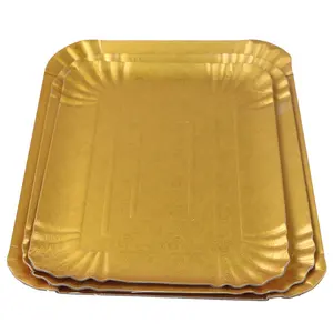 Hot Sales Gold Matte Rectangle Cake Boards Cake Tray Paper Plate Shiny Gold Silver Matte Rose Gold Iridescent Foil 201503