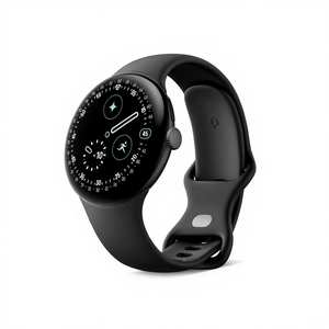 Google Pixel <strong>Watch</strong> <strong>4</strong> (45mm) Smart <strong>Watch</strong> Comprehensive Health Fitness Tracking Gemini Support Matte Black Aluminium <strong>Case</strong> Band - Product Image 1