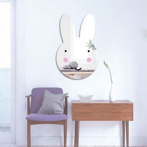 Autocollants miroir 3D en forme de lapin pour la décoration de la chambre des enfants - Autocollants muraux animaux autocollants, décorations de chambre d'enfant en acrylique DIY, autocollants de dessin animé - Product Image 3