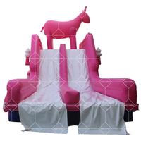 Catégorie de produit Glissière d'eau gonflable durable sur le thème de la chèvre rose en PVC