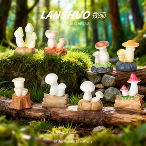 Lanshuo Miniature Mushroom Ornaments Lighted Fairy Garden Decor DIY Accessories Irregular <b>Shape</b> Painted Finish - Product Image 3