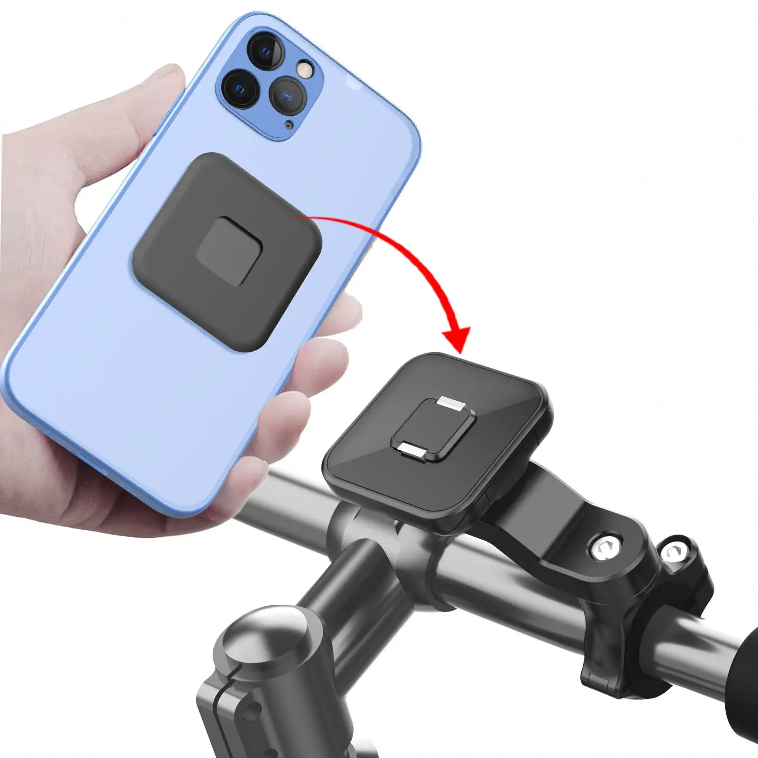 2022 Universal Magnetic Quick Lock Release Motorcycle Mobile Phone Clip Bicycle motorbike Phone Mount Bike Phone Holder