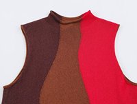 TAOP&ZA Nouvelle Collection Automne 2026 Robe en Maille Sans Manches à Col Montant Style Simple Color Block pour Femme 9598012