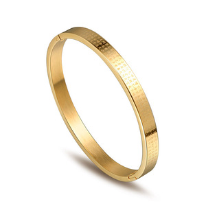 Chinese Style Titanium Steel Minimalist <b>Bracelet</b> 24K Gold Plated Heart Sutra Design For Men Women SZ020 - Product Image 1