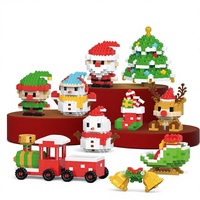 Blocs de Noël compatibles, arbre de Noël en plastique, micro-particules d'élans, ornements de bureau, jouets éducatifs à assembler pour bébé