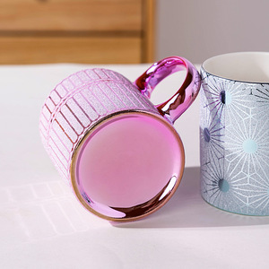 แก้วเซรามิก 350 มล. ชุบทอง ดีไซน์หรูหราทันสมัย สำหรับกาแฟ นม อาหารเช้า ของขวัญ - Product Image 2