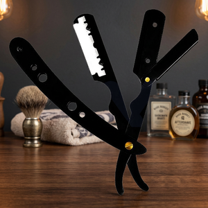 Professional Obexa Stainless Steel Folding Straight Razor <b>Men</b> Single Edge Barber Shop Shaving Face Body Use Customizable Color - Product Image 3