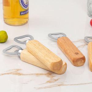 Customized Stainless Metal Beer Bottle Opener with Wooden Handle Solid Wood and Trademark Logo Print Gift - Product Image 5