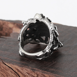 2025 no deslustre Declaración 3 D maqueta diseñador anillos venta al por mayor Vintage Acero inoxidable Medusa SnakeRings para hombres - Product Image 4