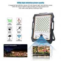 Projecteurs LED solaires adaptés à l'éclairage extérieur, avec détection de mouvement et surveillance intégrée des lampadaires.