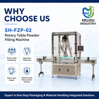 Machine de remplissage de poudre automatique à table rotative haute précision SH-FZP-02 1-200g pour bouteilles en plastique, canettes, bocaux, ligne de convoyage
