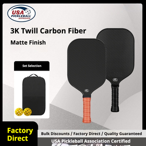 Kit de raquettes de pickleball en fibre de carbone 3K de 16 mm avec sac, balles, surface texturée à haute rotation, raquette de tennis légère, en stock - Product Image 4