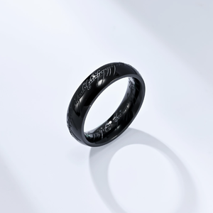 Anello in Acciaio Inossidabile Ispirato al <span class=keywords><strong>Signore</strong></span> <span class=keywords><strong>degli</strong></span> <span class=keywords><strong>Anelli</strong></span> con Incisione in Elfo, Gioiello Retrò alla Moda per Uomo e Donna, per Uso Quotidiano e Cosplay - Product Image 5