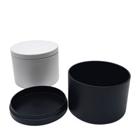 Petits pots à bougies ronds en métal rose doré, blanc mat et noir, 8 oz, pour la fabrication de bougies, Saint-Valentin
