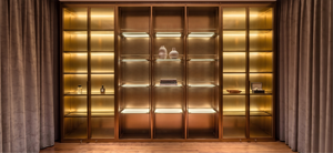 <span class=keywords><strong>Armoire</strong></span> de présentation intérieure en acier inoxydable, sur mesure, avec cadre métallique brossé, étanche et antirouille - Product Image 3