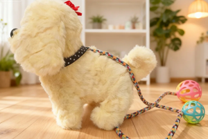 Chien d'attache de couleur jaune, peluche, jouet électrique pour chien, jouet réaliste qui peut marcher et aboyer, jouet pour animaux de compagnie pour enfants - Product Image 2