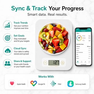 Báscula de Cocina Electrónica Inteligente de Plástico con Calculadora Nutricional, Aplicación para Calcular Calorías y Nutrientes, Funciona con Batería - Product Image 3
