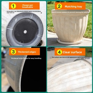 Maceta Grande, Gruesa y Duradera de Plástico, Estilo Europeo, Resistente a la Corrosión, para Exteriores, para Árboles, Plantas Verdes y Peces - Product Image 2