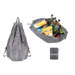 Factory Designed Lightweight <b>Large</b> Capacity Portable Accordion Foldable RPET Material <b>Zipper</b> Closure <b>Bag</b> Shopping <b>Bag</b> - Product Image 2