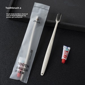 Brosses à dents jetables XSL en film souple avec charbon de bambou, poils souples, soins bucco-dentaires, pour hôtels et auberges, articles de toilette hôteliers - Product Image 4