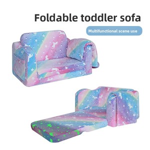 Fauteuil convertible Addreen pour enfants, <span class=keywords><strong>canapé</strong></span>-lit doux pour tout-petits, matériau en mousse confortable pour salon, chambre, école, extérieur - Product Image 2