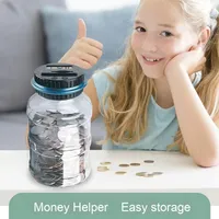 Nouveau créatif comptage intelligent 1.8L grande tirelire en plastique stockage de seau écologique pour livres Euros Dollars pour les enfants