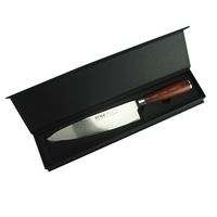 Boîtes rigides en papier personnalisées en forme de livre à couverture magnétique, doublées d'éponge, recyclables, emballage de luxe pour couteau de chef de cuisine, emballage cadeau, portefeuille